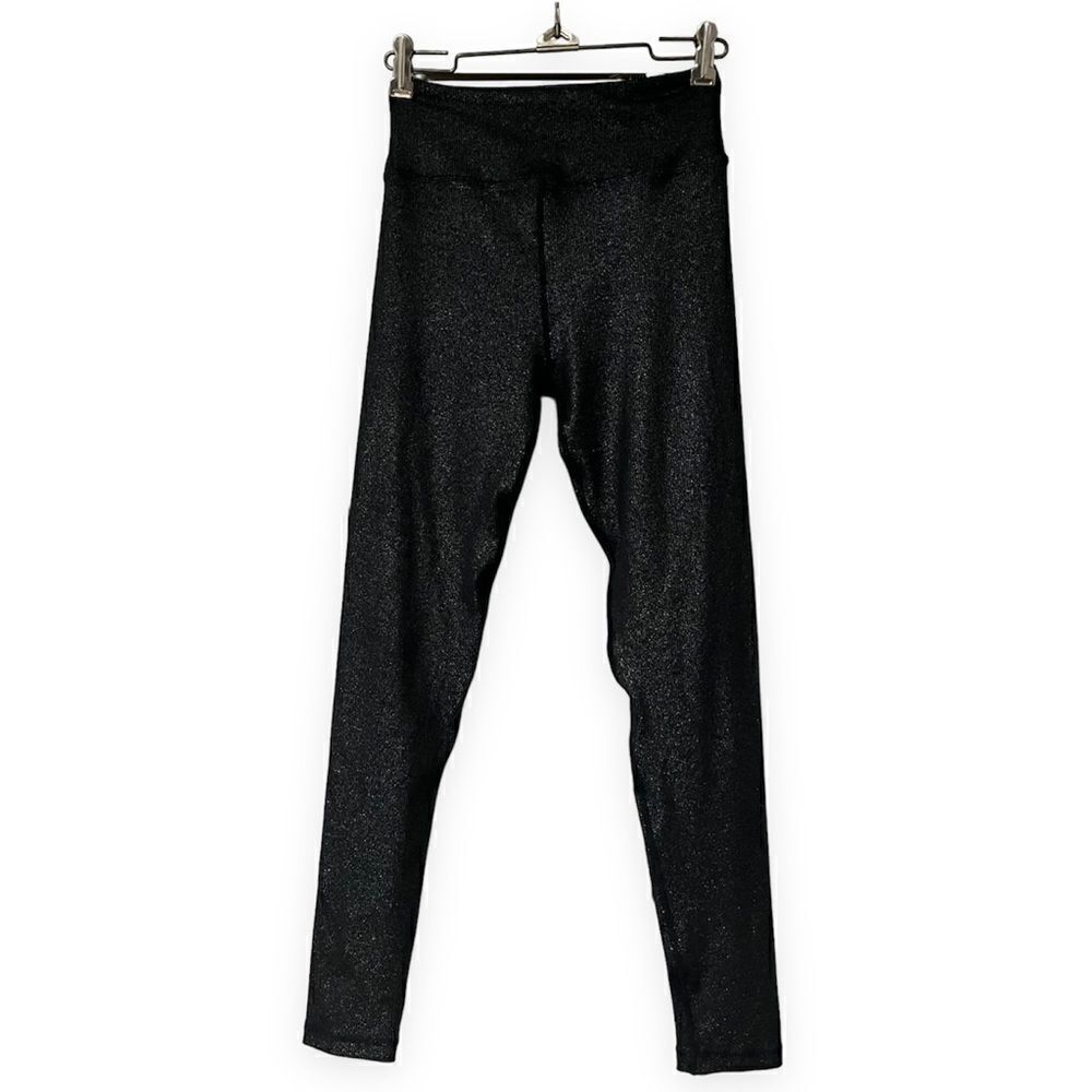 gb girls leggings M black sparkle sparkly silver medium EUC pocket​